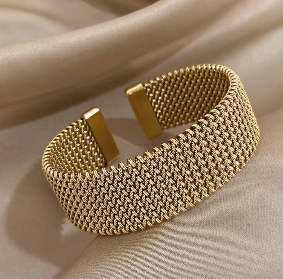 Klassieke open gevlochten mesh armband