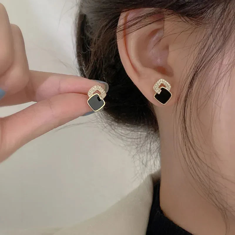 Vintage Onyx-oorbellen