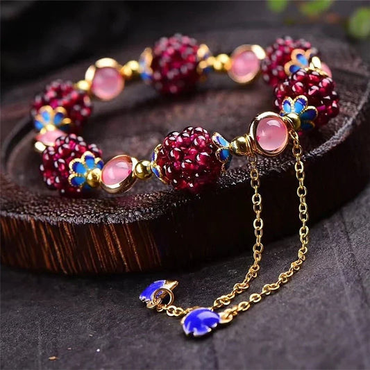 Natuurlijke granaatappel armband