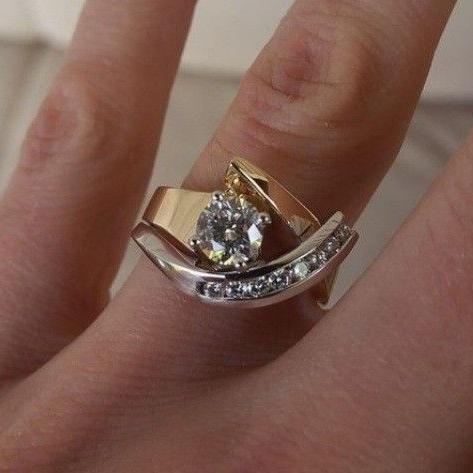 Vintage onregelmatige ring met zirkonia
