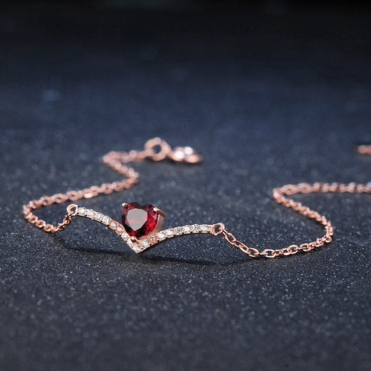 Elegante rode hart armband