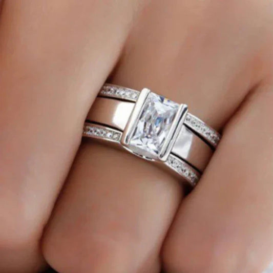 Vintage glazen ingelegde ring
