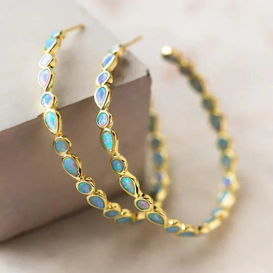 Vintage blauwe oorbellen