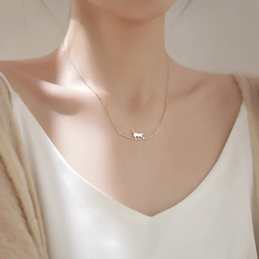 Zilveren kattenketting