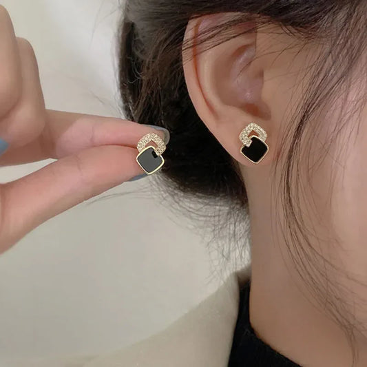Vintage Onyx-oorbellen