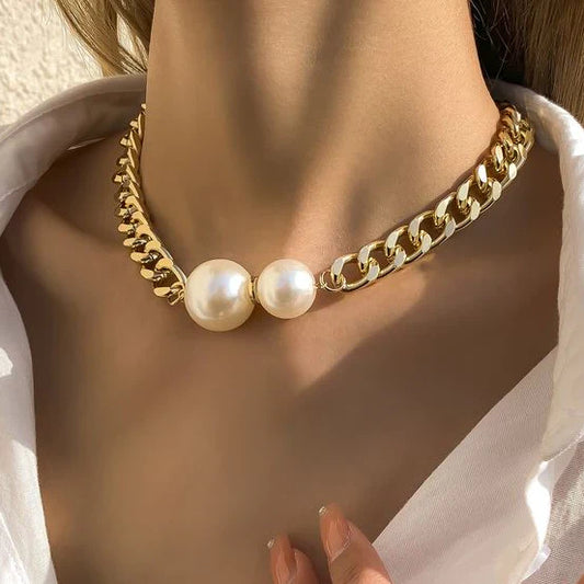Elegante ketting met twee parels
