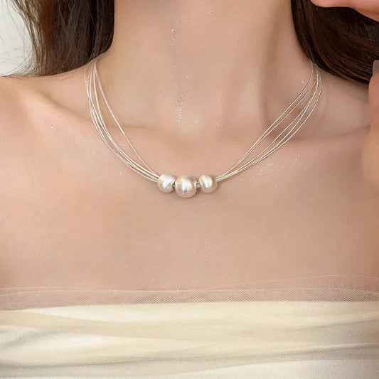 Elegante witte parelketting
