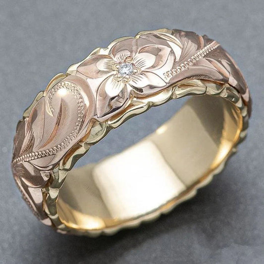 Vintage roze bloemenring