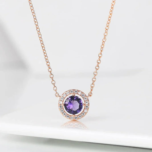 Vintage paarse glinsterende ketting