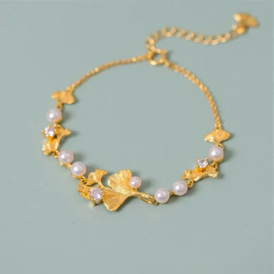 Klassieke armband met ginkgobladeren